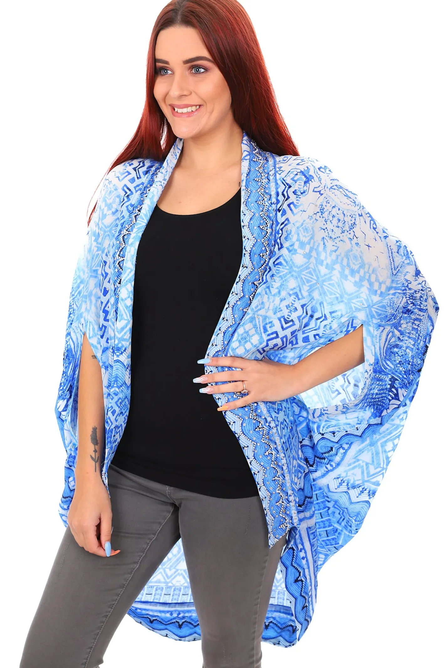 Fashion Spectrum Lima Cape - Blue New
