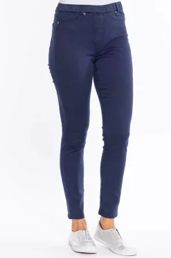 Cafe Latte Linda Pull On Pant - Navy - CL10