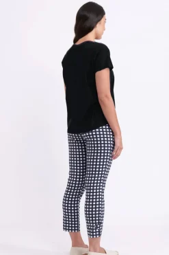 Foil Line Em Up Top - Black - F1