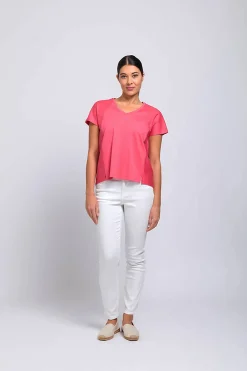 Foil Line Em Up Top - Papaya - F1 Outlet