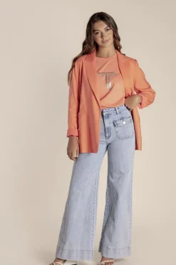Two-T's Linen Blazer - Mango - TT10 Outlet