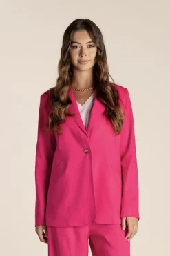 Two-T's Linen Blazer - Raspberry - TT10