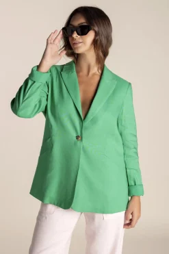 Two-T's Linen Blazer - Sea Green - TT10 Hot