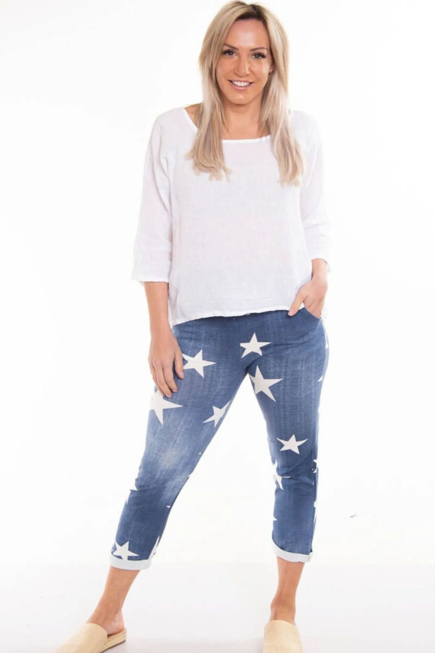 The Italian Cartel Lipari Star Pants - Star Denim - IC23 Best