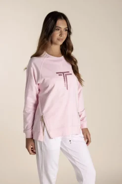 Two-T's Logo Sweater - Pale Pink - TT17 Discount