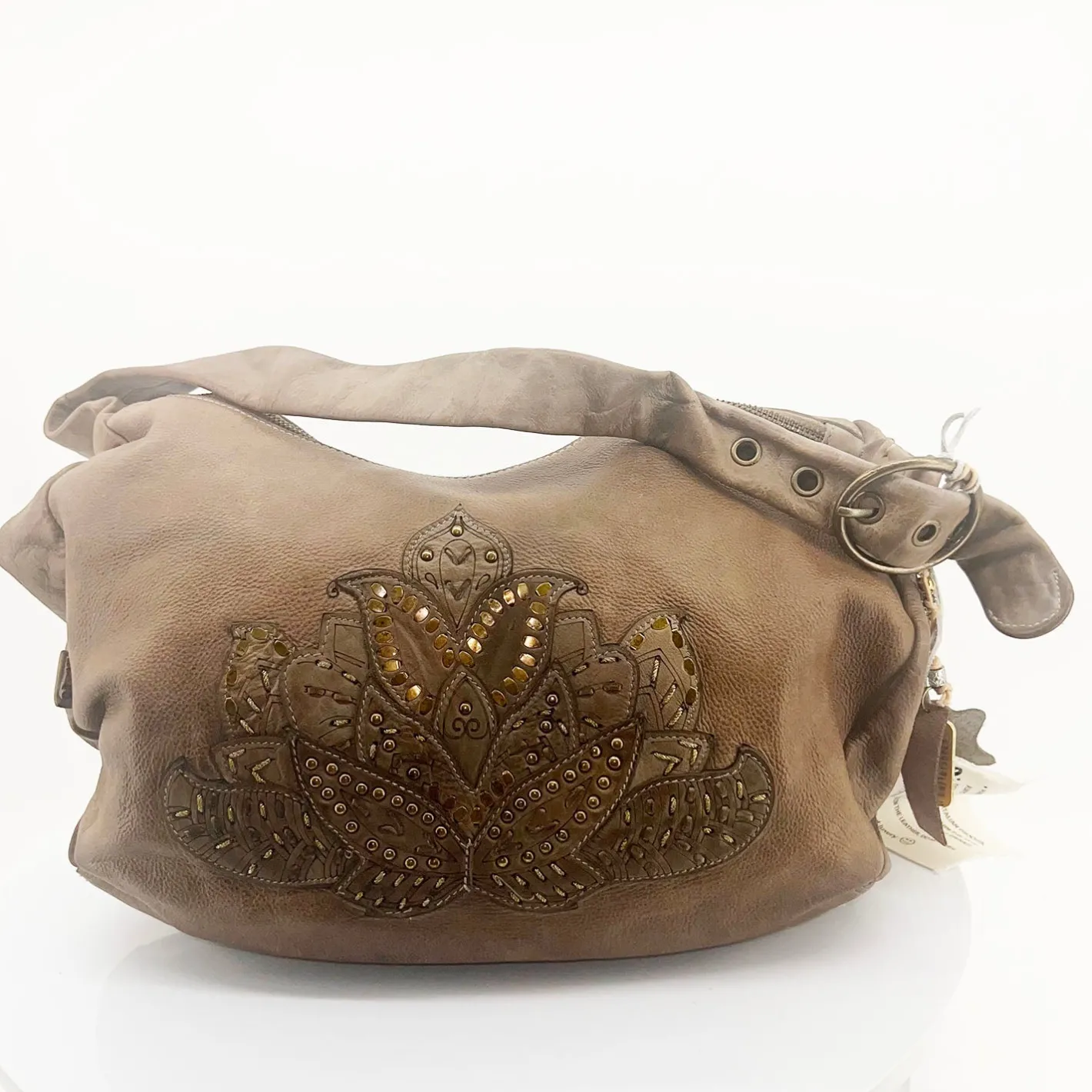 Art N Vintage Lotus Hobo Bag - Taupe - AV7 Hot