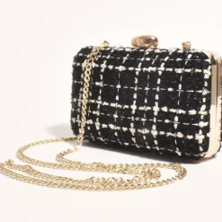 Adorne Louisa Boucle Clutch - Black - AD7 Discount