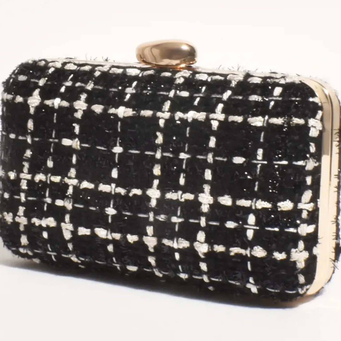 Adorne Louisa Boucle Clutch - Black - AD7 Discount