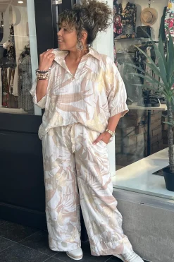 Cindy G Lucy Print Pants - Natural/Gold - CG49 Hot