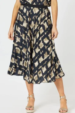 Hammock & Vine Marrakesh Pleat Skirt - Navy/Stone - HV32 Discount