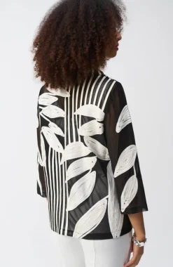 Joseph Ribkoff Mesh and Satin Soutache Jacket - JR67