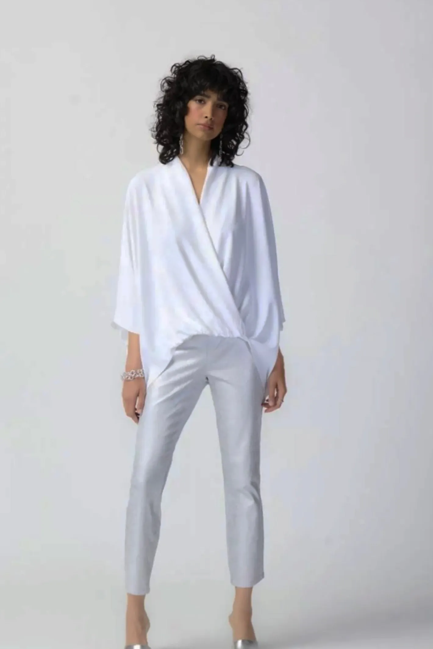 Joseph Ribkoff Metallic Animal Pant - Silver - JR38 Online