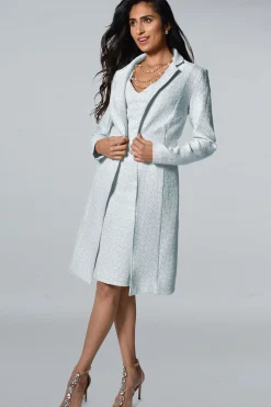 Frank Lyman Metallic Knit Cocktail Set - Blue - FL92 Hot