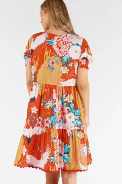 Lula Life Mitzuki Dress - Red - LL42 Outlet