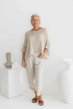 The Italian Cartel Modena Top - Sand - IC29 Sale