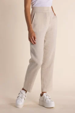 Two-T's Monique Linen Pant - Natural - TT7 Clearance