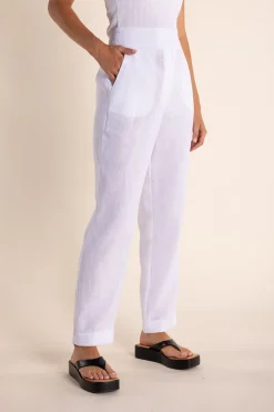 Two-T's Monique Linen Pant - White - TT7 Best