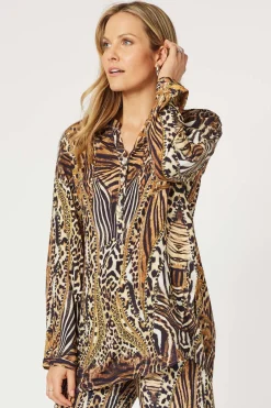 Hammock & Vine Morocco Print Shirt - Animal - HV30 Discount