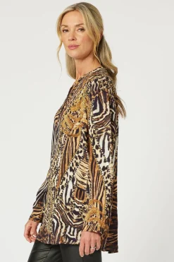 Hammock & Vine Morocco Print Shirt - Animal - HV30 Discount