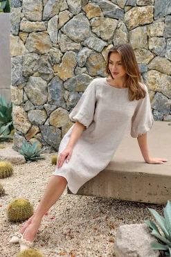 Naturals By O & J Neriah Linen Dress - Dune - OJ19 Discount