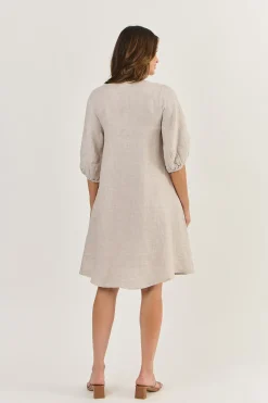 Naturals By O & J Neriah Linen Dress - Dune - OJ19 Discount
