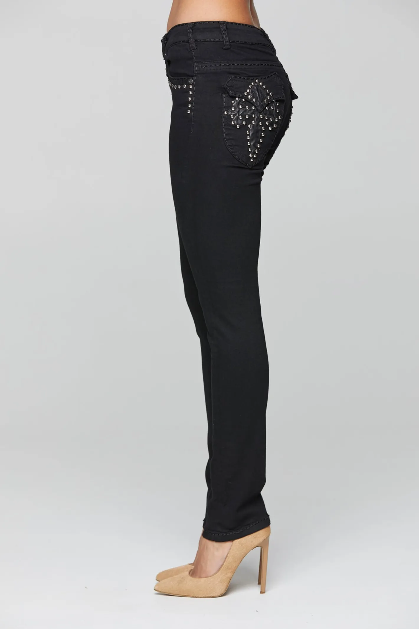 New London Jeans Nottingham Studded Jeans - Black - NLJ13 Discount