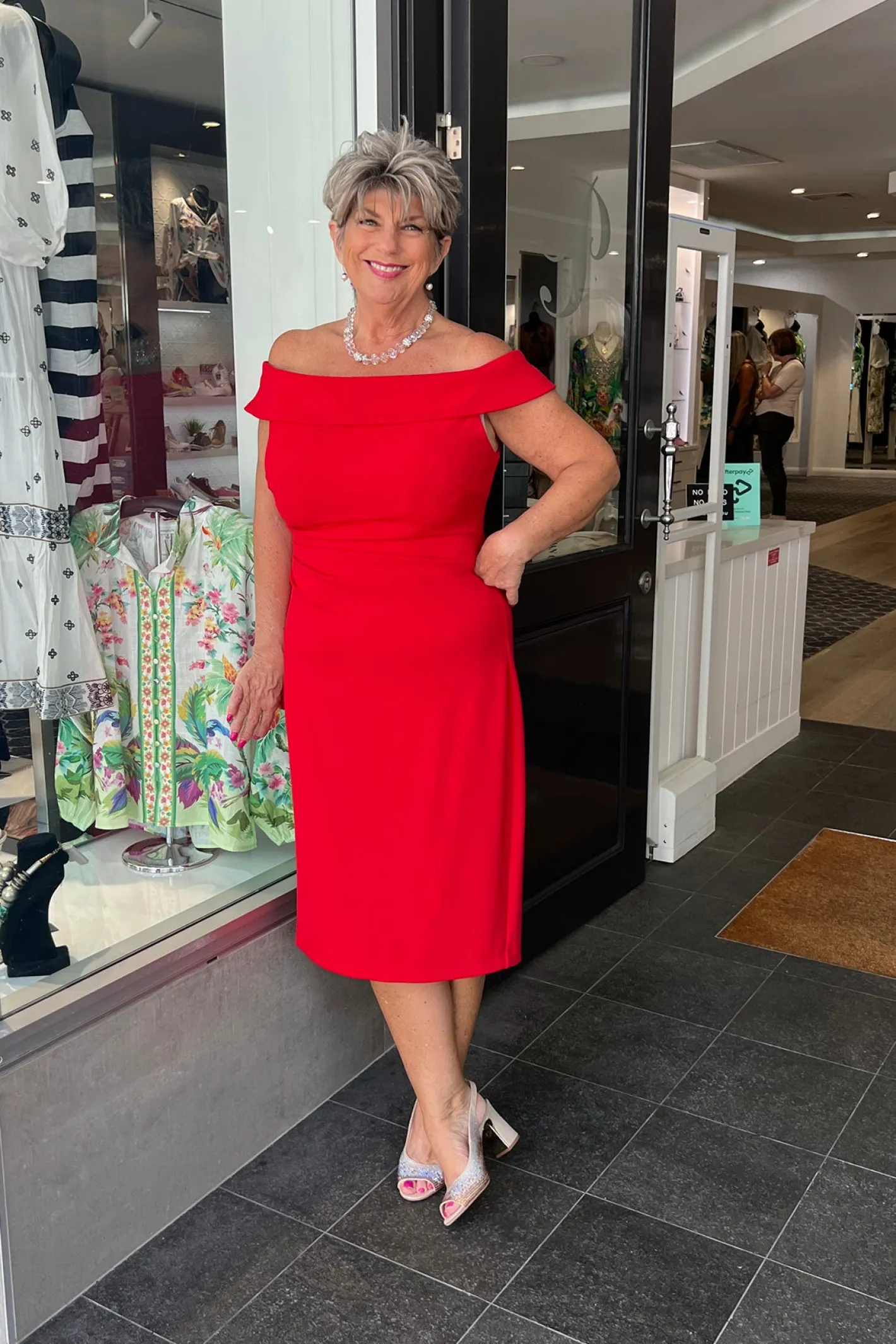 Zaliea Off The Shoulder Cocktail Dress | Fire | Z2 Clearance