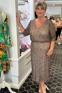 Jesse Harper Olympia Sequin Dress | Pewter | JH2 Online
