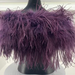 Pizazz Boutique Ostrich Feather Shrug | Purple | FI2 Best