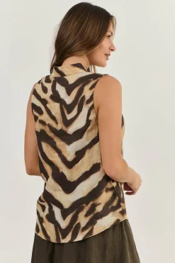 Naturals By O & J Paityn Sleeveless Top - Wildcat - OJ25 Hot