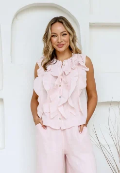 Free Angel Parigi Linen Top - Blush - FA31 Best