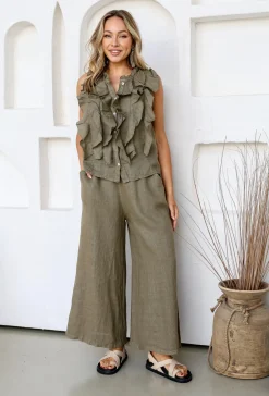 Free Angel Parigi Linen Top - Slate - FA31 Clearance