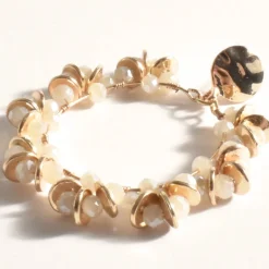 Adorne Pearl Bead Wreath Front Earrings - Gold - AD4