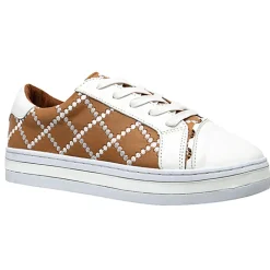 Alfie & Evie Pleat Sneaker - Camel/White - AE19 Outlet