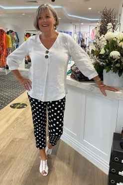 Frank Lyman Polka Dot Print Pants | FL8 Hot
