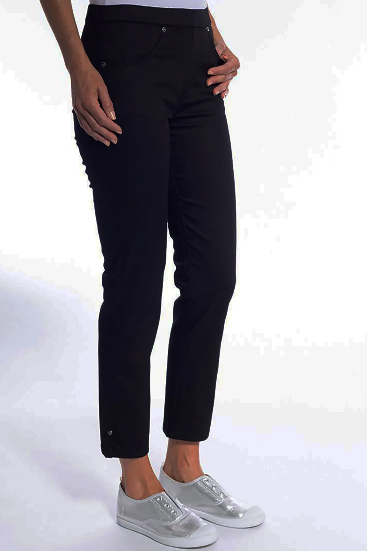 Cafe Latte Pull On 7/8 Jeans - Black - CL5 Sale
