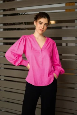 Pizazz Boutique Quinn Shirt - Hot Pink - SO8