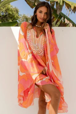 Miss June Rachel Kaftan - Pink Orange - M37 Discount