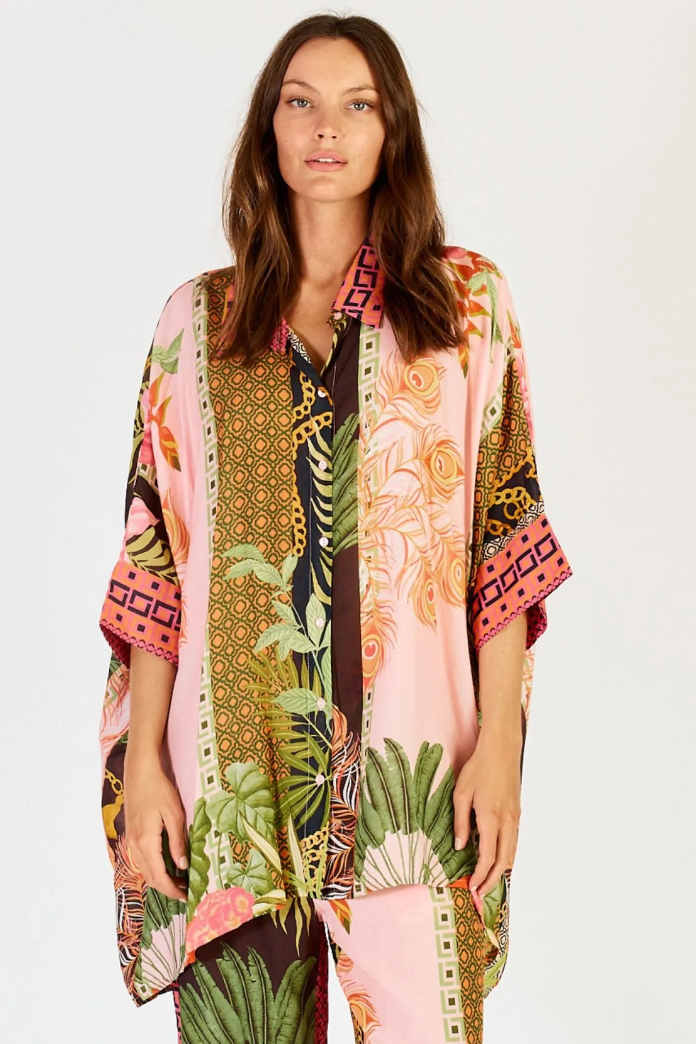 Lula Soul Ravello Kaftan Shirt - Blush -LS13 Best