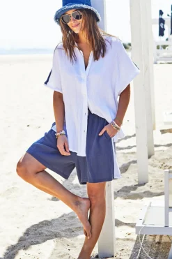 Hammill + Co Resort Beach Shirt - White / Navy - HC2 Best