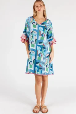 Lula Life Rosalie Dress - Sky - LL35 Sale