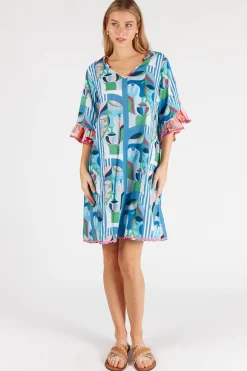 Lula Life Rosalie Dress - Sky - LL35 Sale