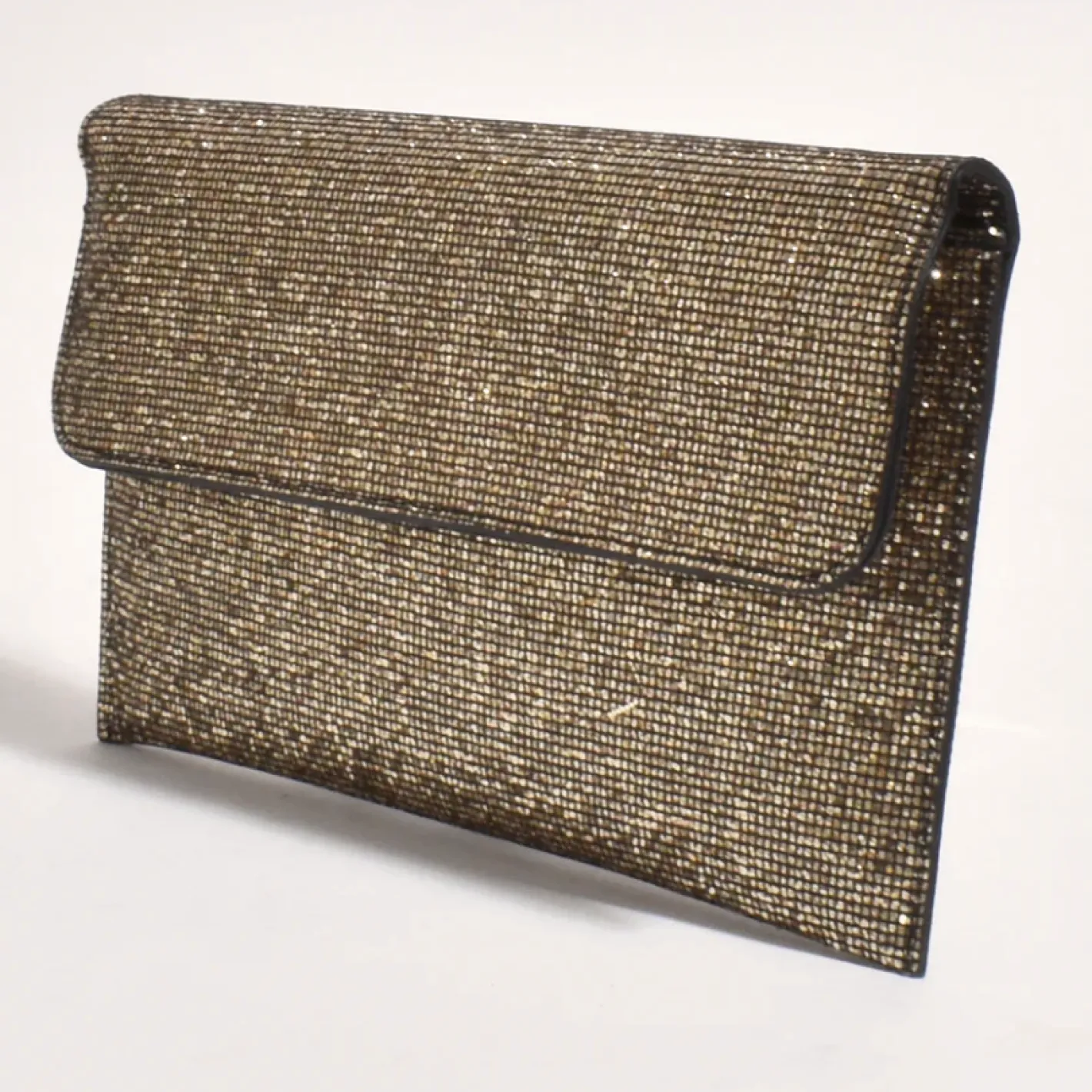 Adorne Ruby Rhinestone Fold Over Clutch - Gold - AD11 Hot