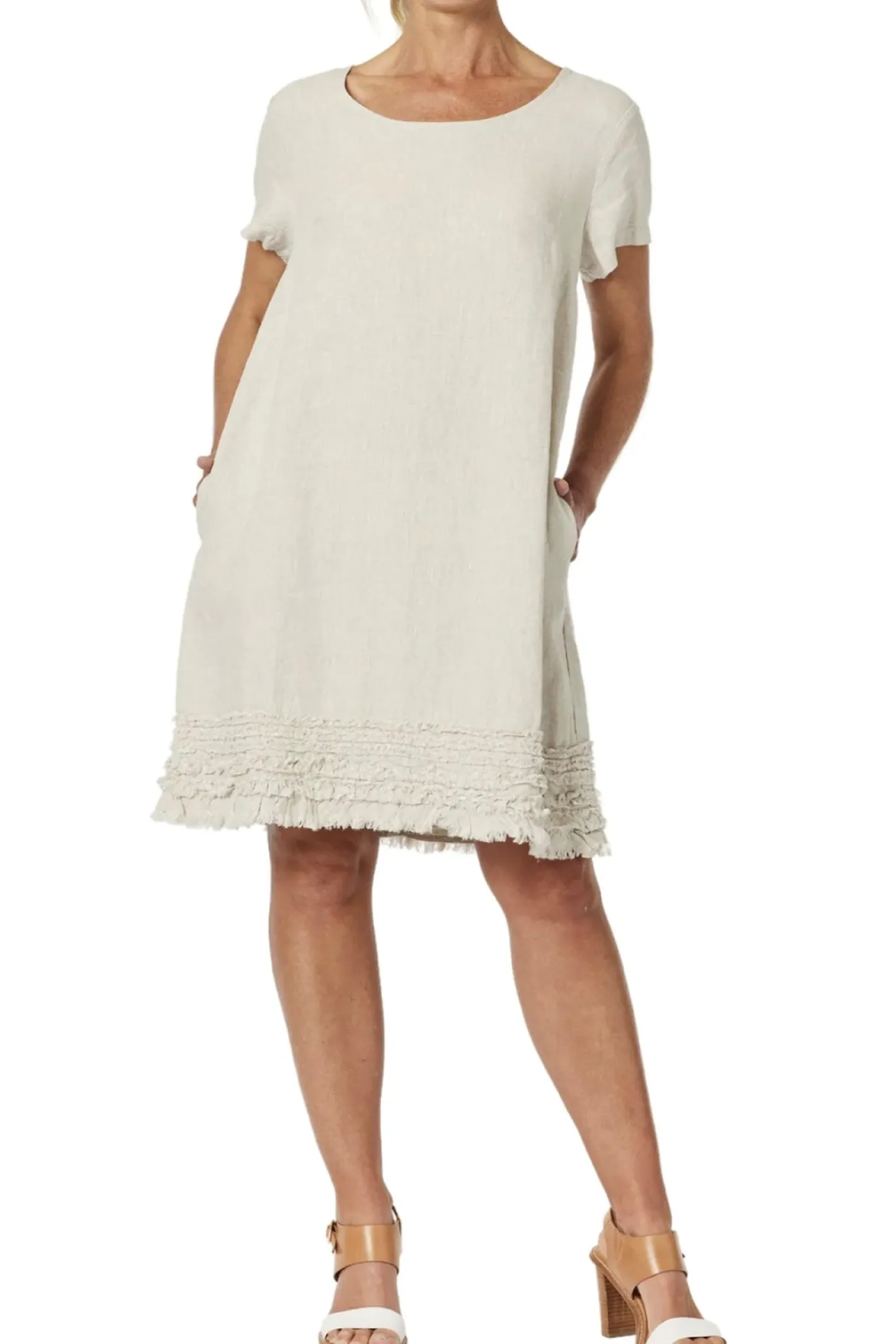 Gordon smith Ruffle Hem Dress - Natural - GS11 Hot