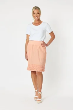 Gordon smith Ruffle Linen Skirt - Mandarine - GS22 Discount
