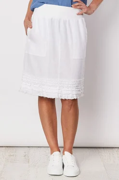 Gordon smith Ruffle Linen Skirt - White - GS22 Sale