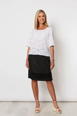 Gordon smith Ruffled Linen Skirt - Black - GS22 Hot