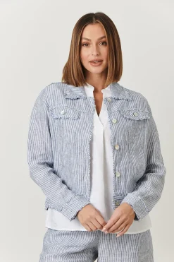 Naturals By O & J Sail Linen Button Jacket - OJ30 New