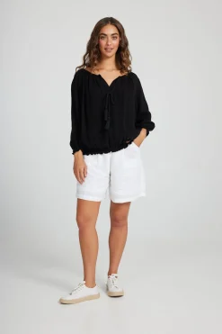 Holiday Seaside Top | Black | H28