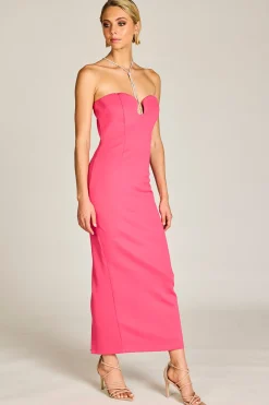 Romance Serena Diamante Dress - Hot Pink - ROM23 New